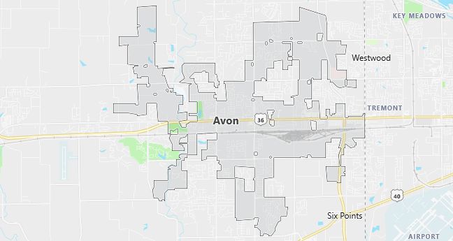 Map of Avon, IN