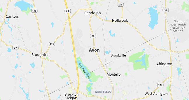 Map of Avon, MA