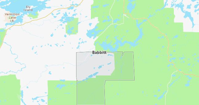 Map of Babbitt, MN