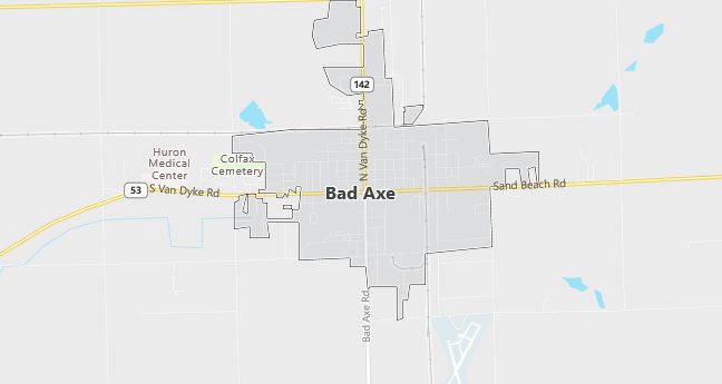 Map of Bad Axe, MI