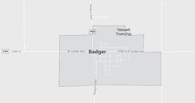 Map of Badger, IA