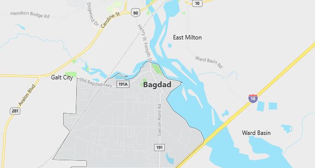 Map of Bagdad, FL