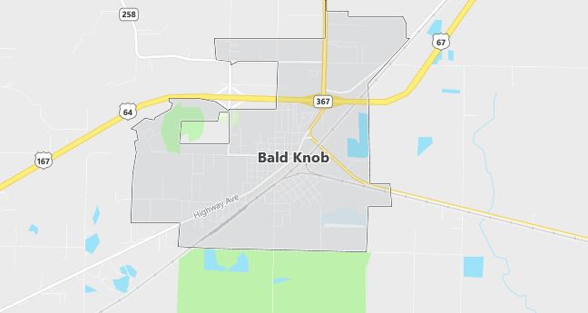 Map of Bald Knob, AR