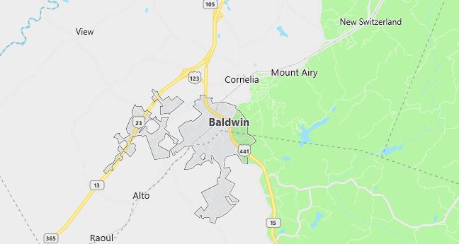 Map of Baldwin, GA