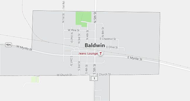 Map of Baldwin, IL