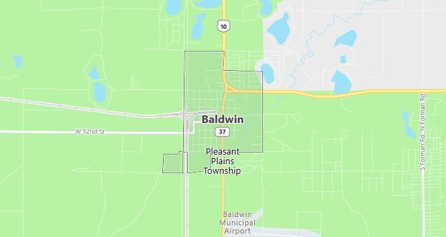 Map of Baldwin, MI