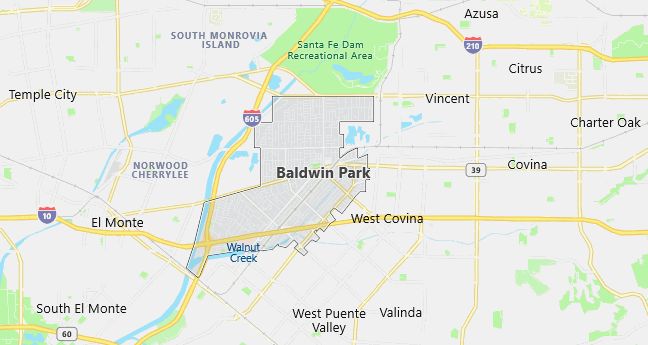 Map of Baldwin Park, CA