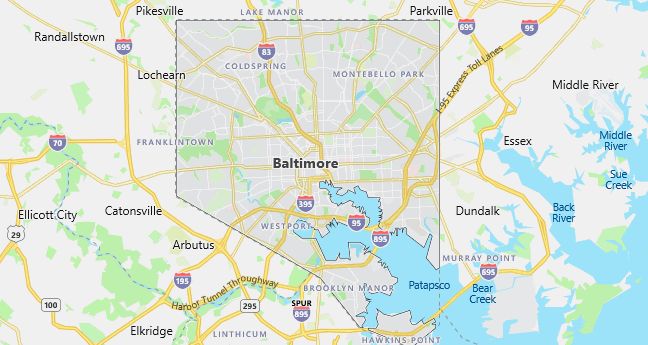 Map of Baltimore, MD