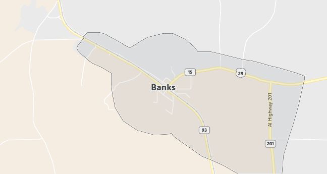 Map of Banks, AL