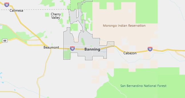 Map of Banning, CA