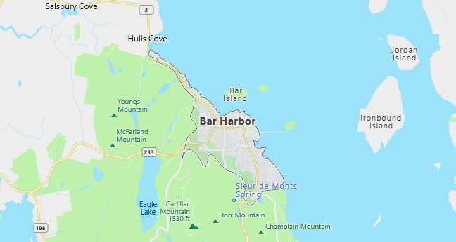 Map of Bar Harbor, ME