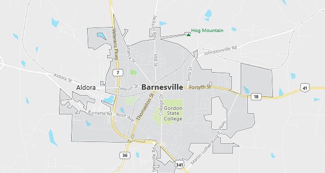 Map of Barnesville, GA