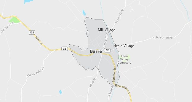 Map of Barre, MA