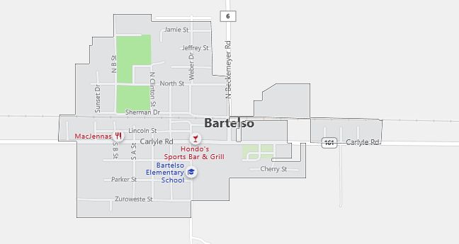 Map of Bartelso, IL