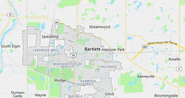 Map of Bartlett, IL