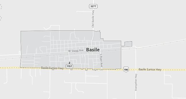 Map of Basile, LA