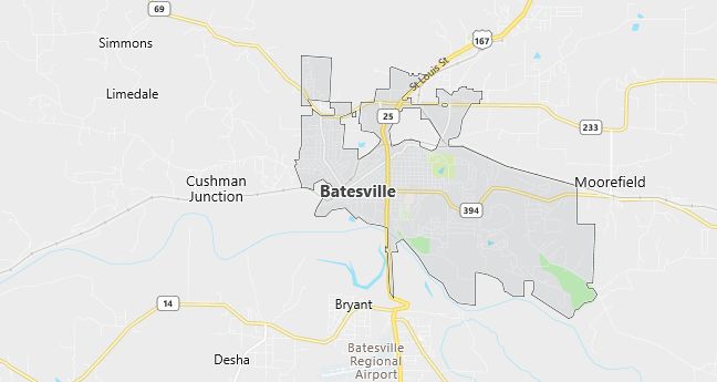 Map of Batesville, AR