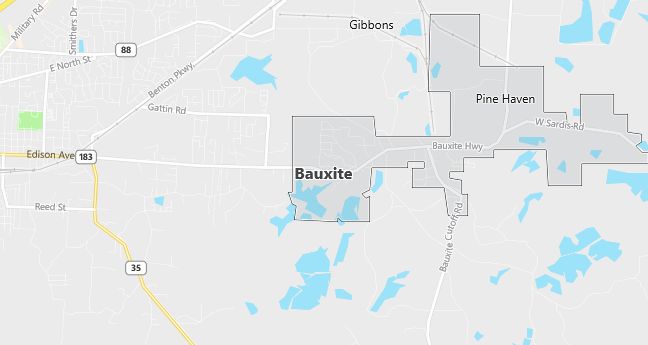 Map of Bauxite, AR