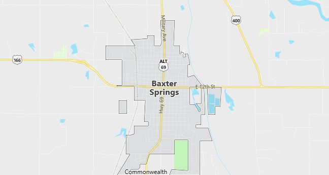 Map of Baxter Springs, KS