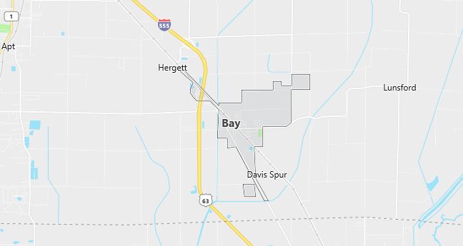 Map of Bay, AR