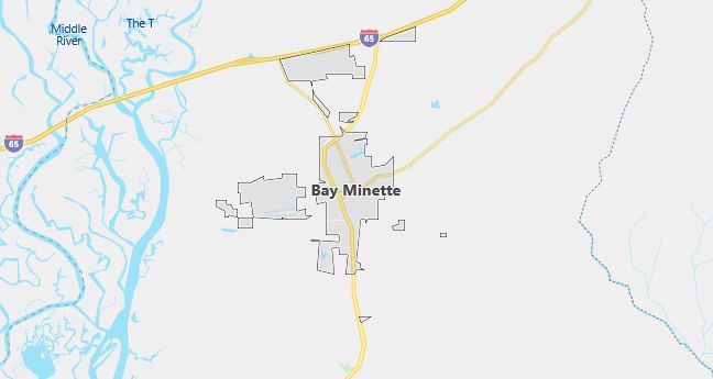 Map of Bay Minette, AL