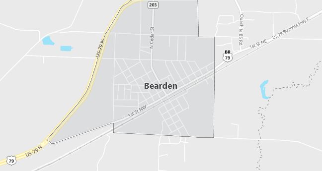 Map of Bearden, AR