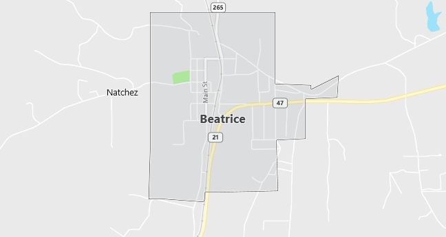 Map of Beatrice, AL