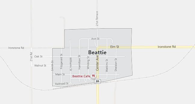 Map of Beattie, KS