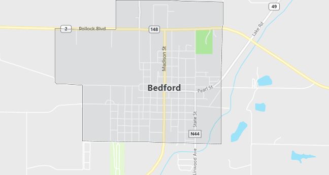 Map of Bedford, IA