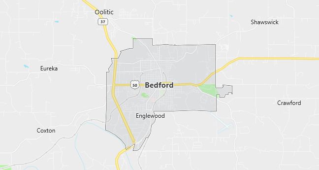 Map of Bedford, IN