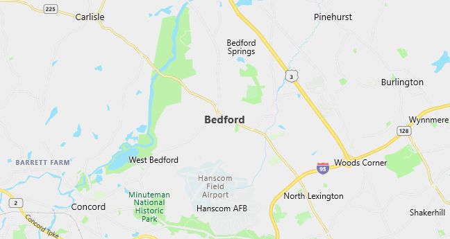 Map of Bedford, MA