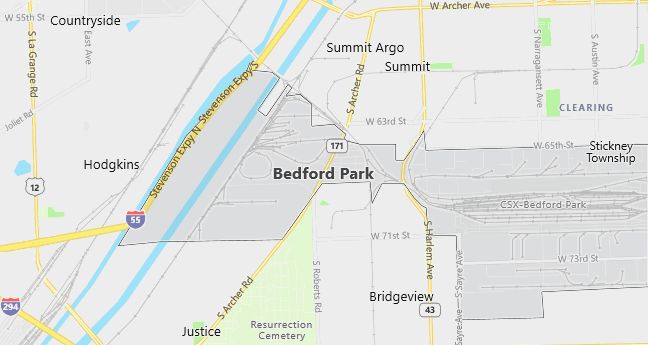 Map of Bedford Park, IL