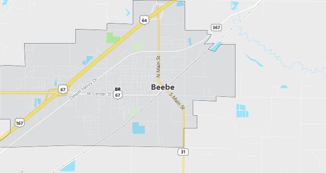 Map of Beebe, AR