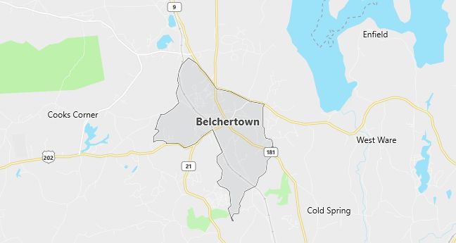 Map of Belchertown, MA