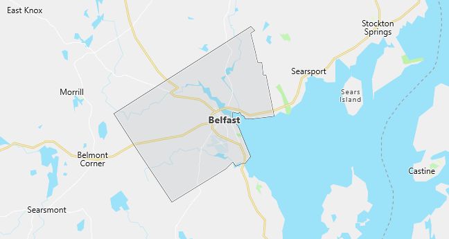 Map of Belfast, ME