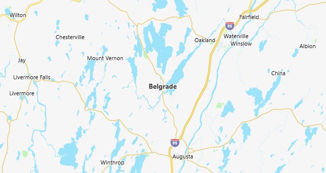 Map of Belgrade, ME