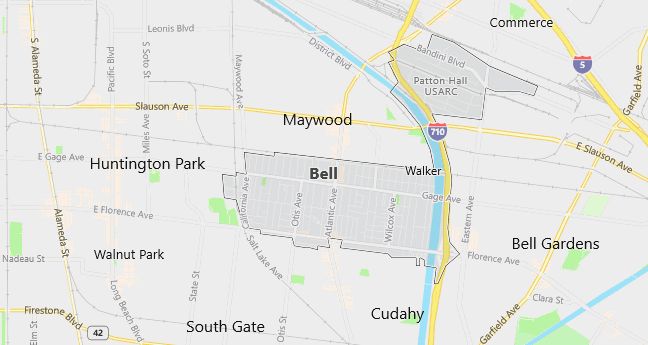 Map of Bell, CA