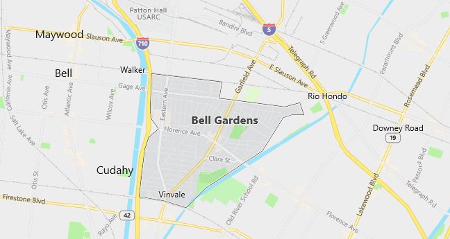 Map of Bell Gardens, CA