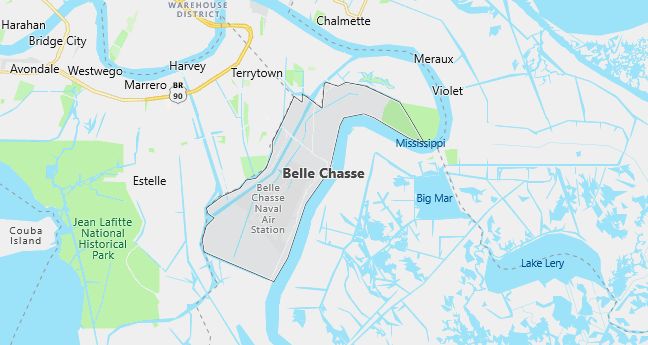 Map of Belle Chasse, LA