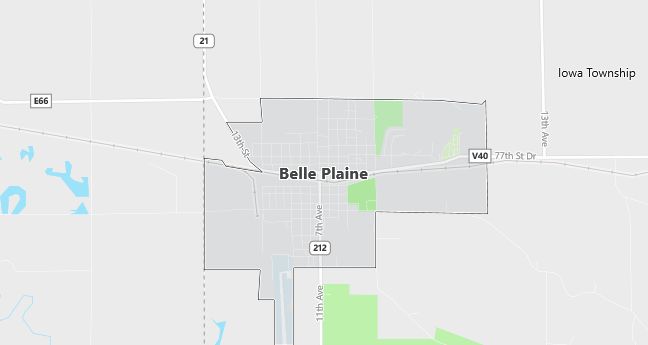 Map of Belle Plaine, IA