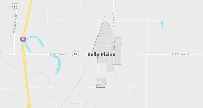 Map of Belle Plaine, KS