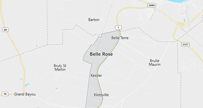 Map of Belle Rose, LA