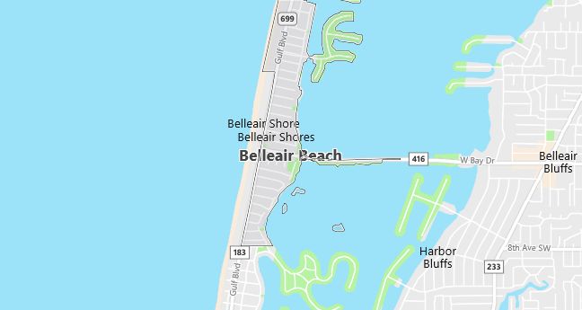 Map of Belleair Beach, FL