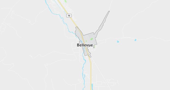 Map of Bellevue, ID