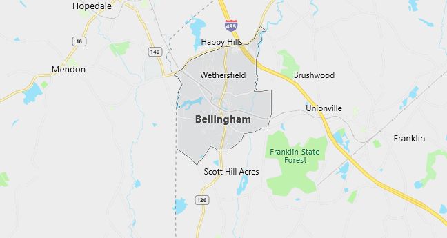 Map of Bellingham, MA