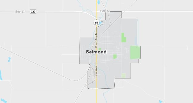 Map of Belmond, IA