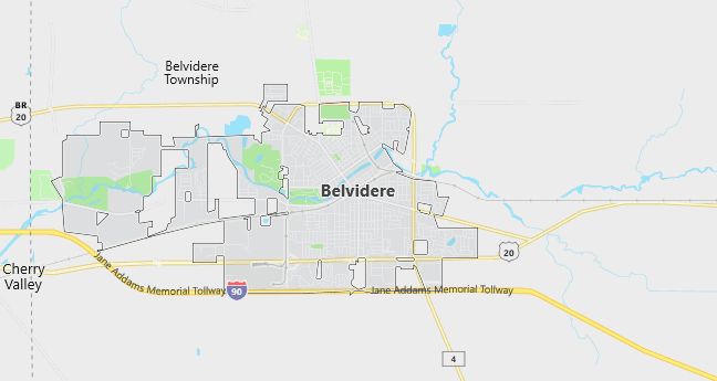 Map of Belvidere, IL