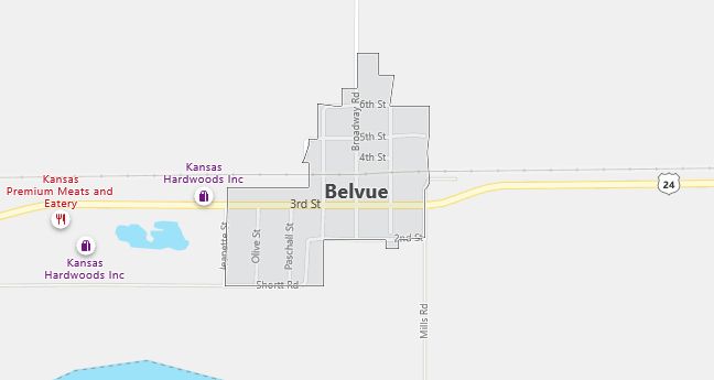 Map of Belvue, KS