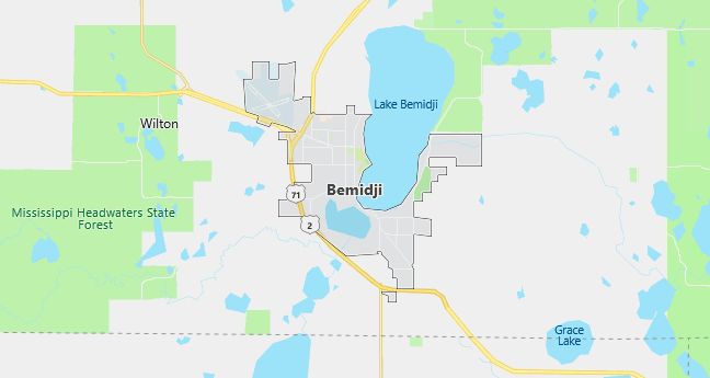 Map of Bemidji, MN