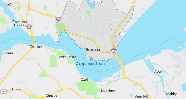 Map of Benicia, CA